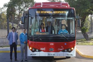 Recorrido 555: Flota de buses que va al Aeropuerto será 100% eléctrica