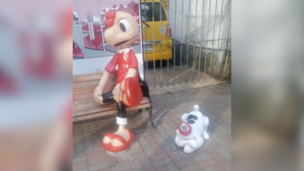 Vandalizan la figura del perro “Washington”, la mascota de Condorito en Concepción