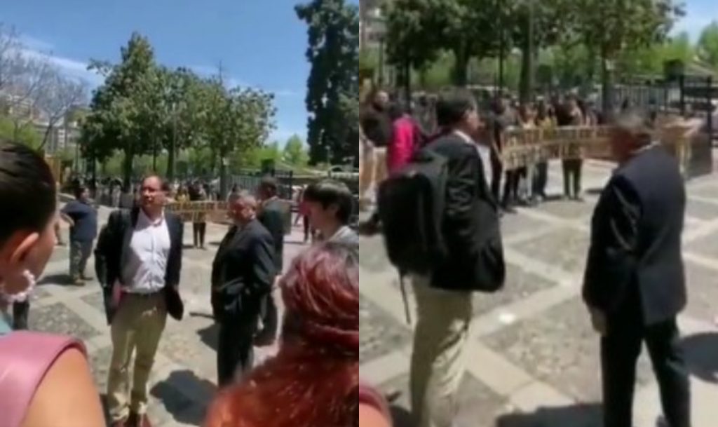VIDEO | Estudiantes de la U. de Chile “funan” a Sergio Micco y lo expulsan del lugar