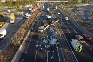 Choque múltiple en Autopista Central provoca suspensión total de tránsito hacia el sur: Revisa las alternativas de viaje