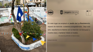 Retiran placa no autorizada en estación Baquedano que conmemoraba 