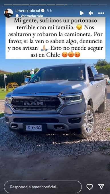 El mensaje de Américo tras el robo que sufrió