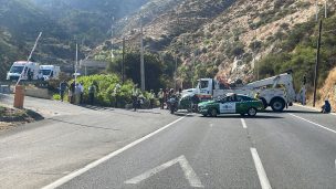 Vehículo incendiado en Túnel Lo Prado obligó a cortar el tránsito en la Ruta 68