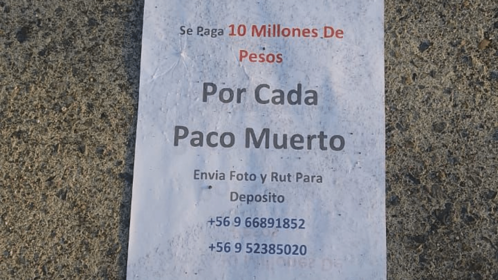 Investigan aparición de panfletos que llaman a asesinar carabineros