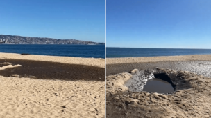 Piden investigar aparición de manchas oscuras en la arena de la Playa Los Marineros en Viña el Mar