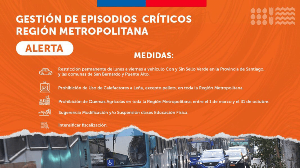 alerta ambiental Medidas ante la alerta ambiental en la Metropolitana.
