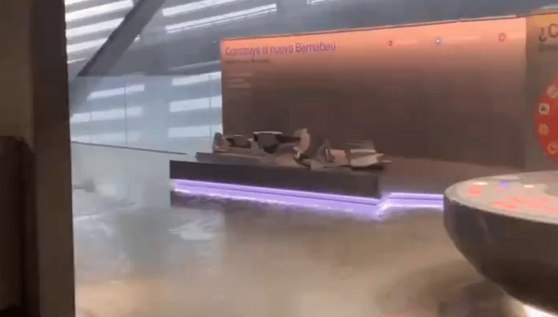 Museo de Santiago Bernabéu sufre inundación tras tormentas en Madrid