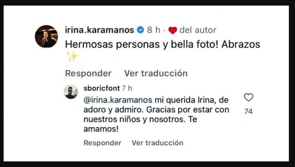 Irina Karamanos reapareció en la esfera del Presidente Gabriel Boric. IMAGEN: La Cuarta