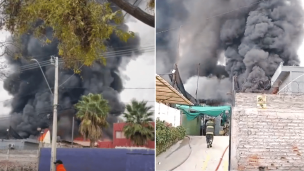 Bomberos combate incendio en fábrica de productos químicos en La Pintana