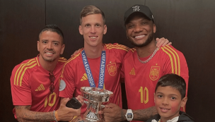 Junior Fernandes dijo presente en los festejos de España tras el título de la Eurocopa