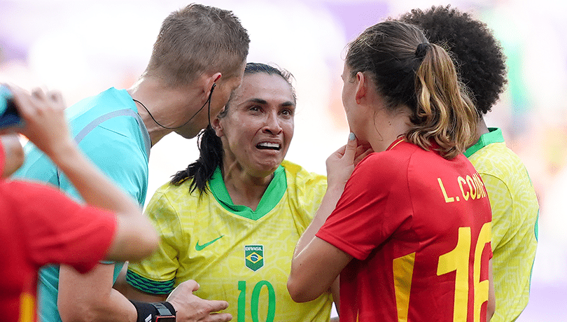 Marta fue expulsada en la derrota de Brasil ante España en París 2024