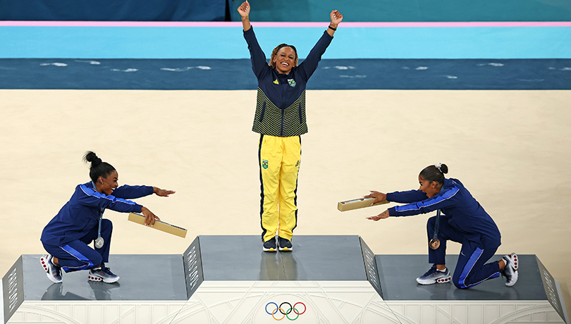 Rebeca Andrade le arrebata un nuevo oro a Simone Biles en París 2024