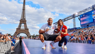 ¡Tremendos! Francisca Crovetto y Yasmani Acosta desfilaron en el Parque de Campeones