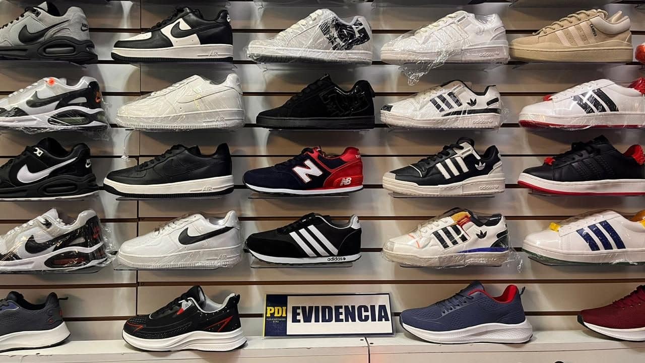 PDI incauta más de 300 pares de zapatillas falsificadas en Arica
