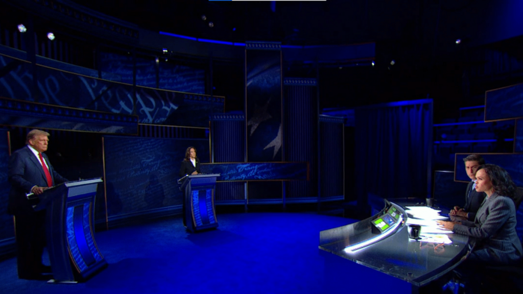 Donald Trump y Kamala Harris en el debate presidencial. - Captura de pantalla | ABC News