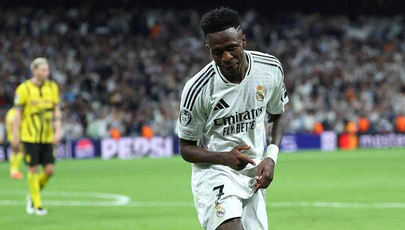 Vinicius comanda remontada del Real Madrid sobre Borussia Dortmund en Champions League