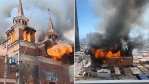 Voraz incendio destruye histórica iglesia de Iquique