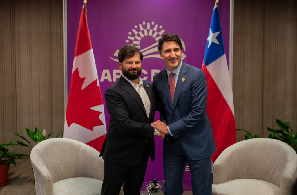 Presidente Boric se reunió con el Primer Ministro de Canadá, Justin Trudeau