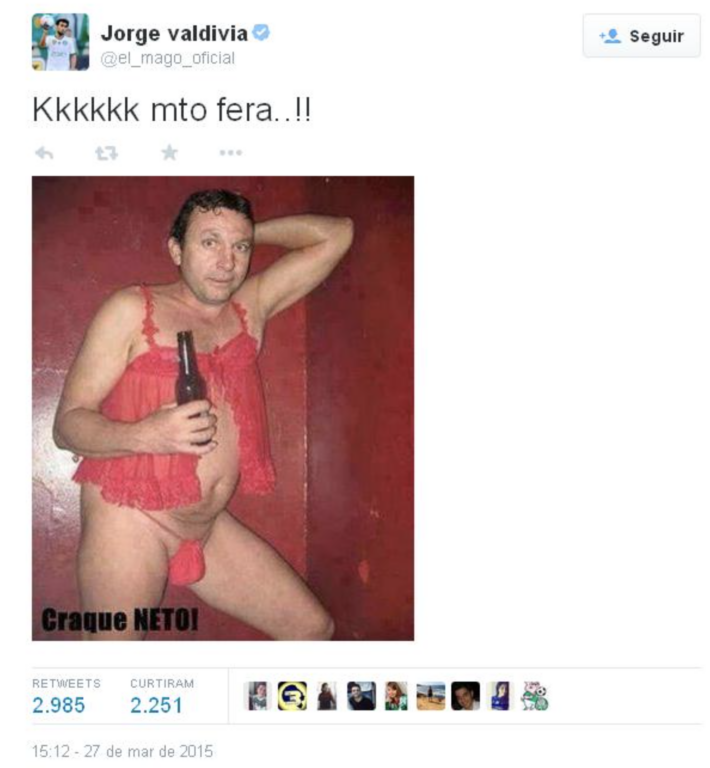 Imagen viralizada por Jorge Valdivia sobre Neto
