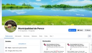 Municipalidad de Penco en alerta: denuncian ataque cibernético a su página oficial de Facebook 