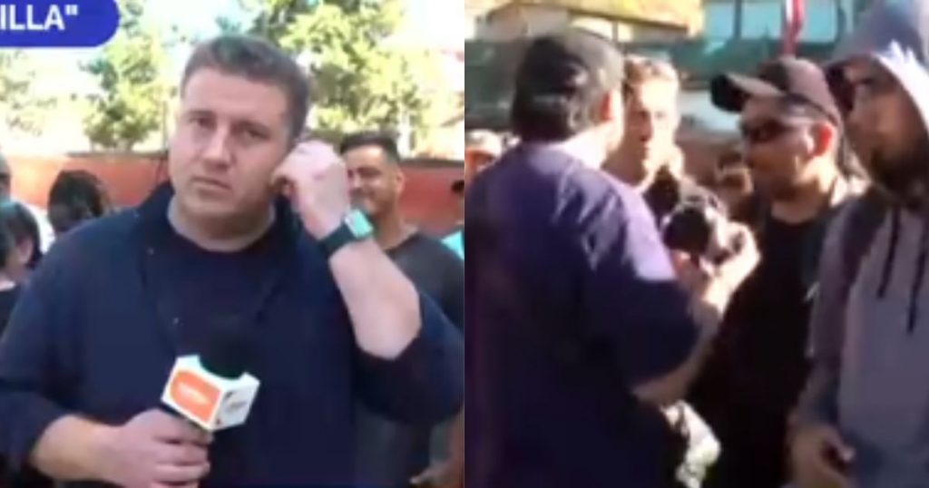 ¡No me toques!”: Notero de CHV enfrentó tenso momento en desalojo en Viña