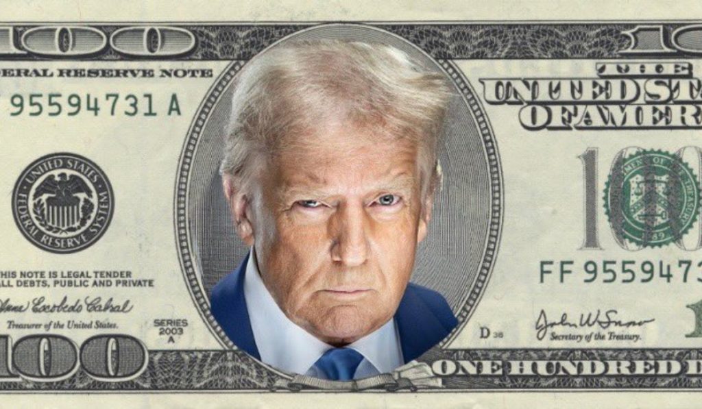 Proyecto de ley busca poner imagen de Trump en billete de 100 dólares