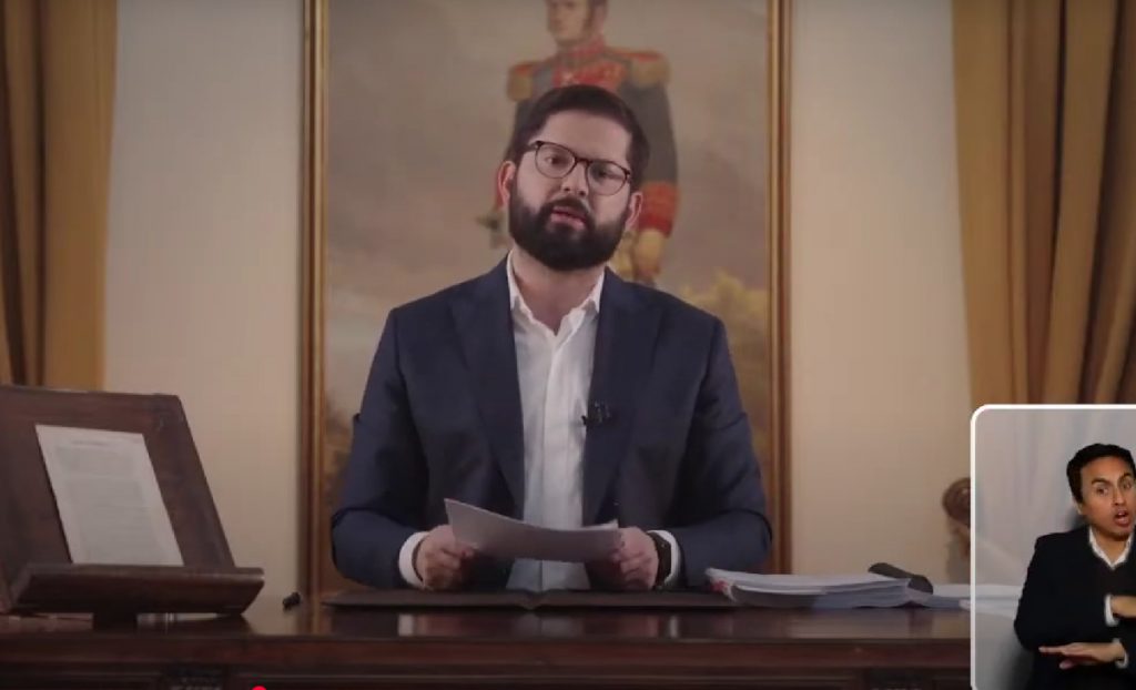 Boric en cadena nacional por informe de Comisión para la Paz: “Es una oportunidad única e irrepetible para alcanzar justicia y paz”