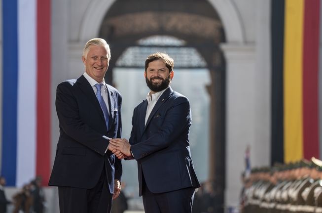 Presidente Boric recibió en visita de Estado a los reyes de Bélgica