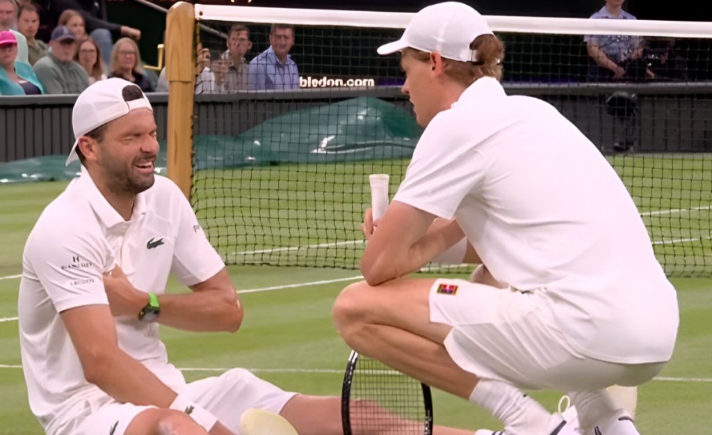 Dramático final en Wimbledon: Dimitrov se retira lesionado cuando tenía contra las cuerdas a Sinner