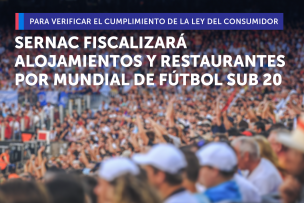 Mundial Sub 20: Sernac fiscalizará servicios de alojamiento y restaurantes