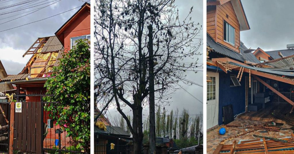 Tornado afectó a Linares: Se reportan cortes de electricidad y 150 viviendas dañadas