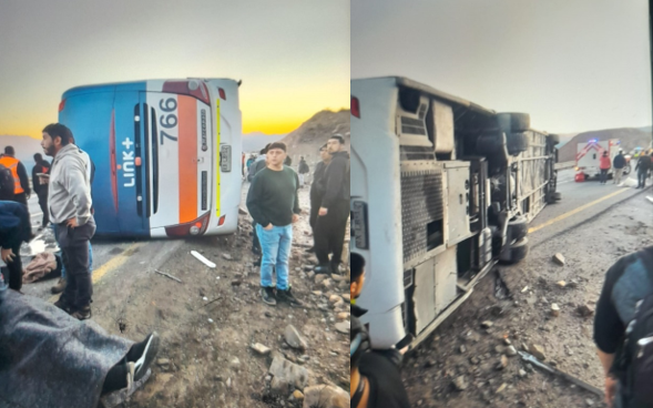 Bus que trasladaba a trabajadores de El Teniente volcó tras desprendimiento de roca