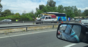 Accidente en Ruta 5 Sur: colisión entre vehículos genera congestión en Buin