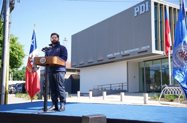 Presidente Boric inaugura nuevo cuartel de la PDI en Limache