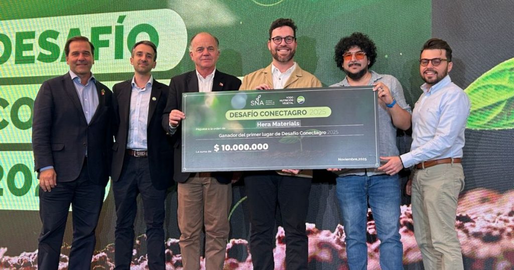 La SNA y SQM Yodo Nutrición Vegetal premian a Hera Materials como ganador del Desafío Conectagro 2025