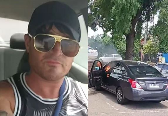 Junior Playboy vive angustiante emergencia tras incendio en su vehículo: 