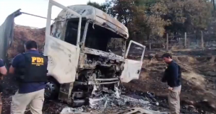 Reportan balazos en atentado incendiario en Angol: Sujetos quemaron un camión