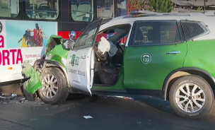 Dos carabineros heridos tras choque de Bus Red contra patrulla policial en Pudahuel