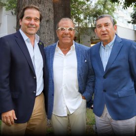 Juan Pablo Matte, director de Radio Agricultura, Checho Hirane y Jorge Inostroza.
