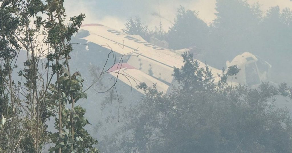 Reportan caída de avioneta que combatía incendio forestal en Lebu: Piloto fue rescatado