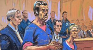 Dibujo revela detalles de la audiencia de Nicolás Maduro y su esposa en Nueva York