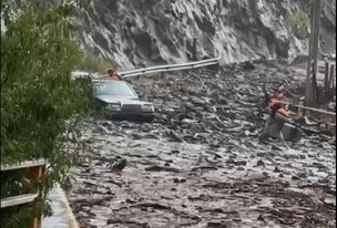 Deslizamiento de tierra en Camino a Farellones deja personas aisladas