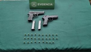 San Bernardo: Carabineros detuvo a dos menores que disparaban en la vía pública
