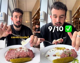 Turista viajó a Santiago para degustar un plato polémico de la comida chilena: se hizo viral por comer crudo
