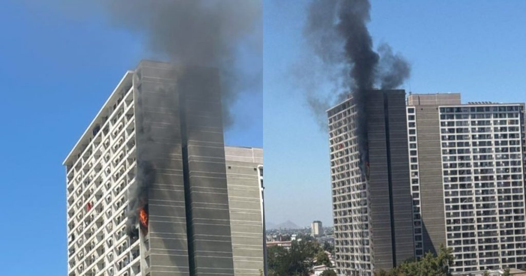 Incendio en edificio de Estación Central moviliza a 10 compañías de Bomberos: Hay restricción de pistas