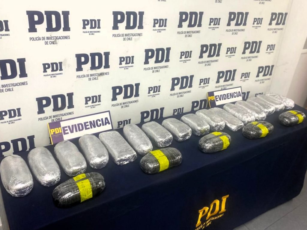 PDI Arica incautó más de 22 kilos de cocaína base en Complejo Fronterizo Chacalluta