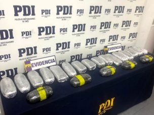 PDI Arica incautó más de 22 kilos de cocaína base en Complejo Fronterizo Chacalluta
