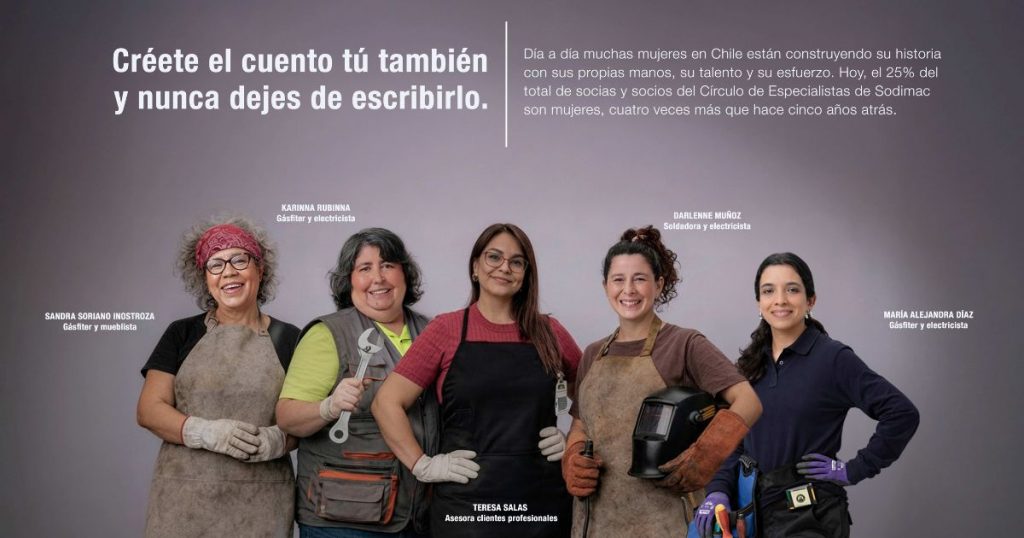Sodimac impulsa “Créete el Cuento” en el 8M para visibilizar a mujeres que están transformando el mundo de la construcción