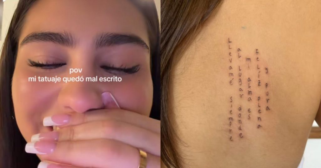 “Me quiero morir”: influencer chilena mostró su primer tatuaje y luego descubrió un error ortográfico