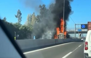 Restricción de tránsito en la ruta 78 por incendio de camión